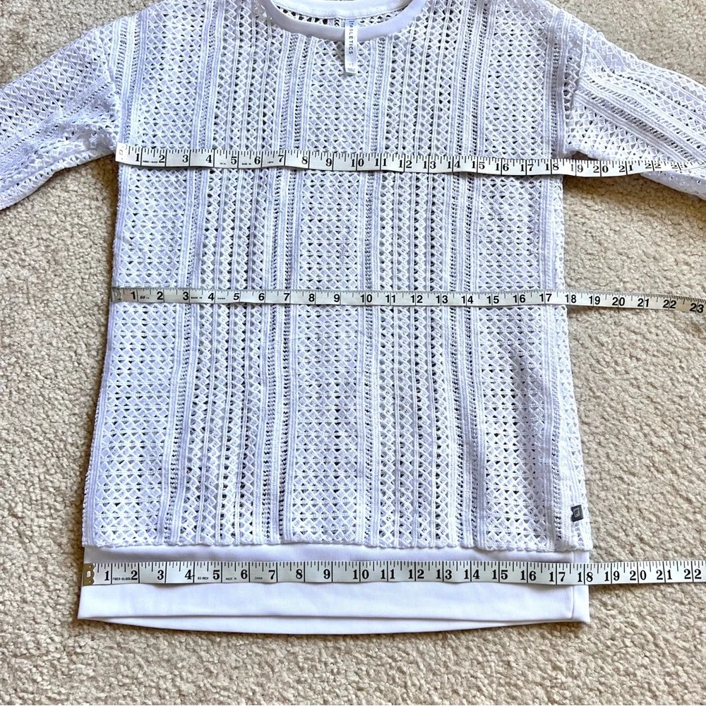 FABLETICS Sophie Crocheted Open Knit Long Sleeve Sweater—SZ. XS